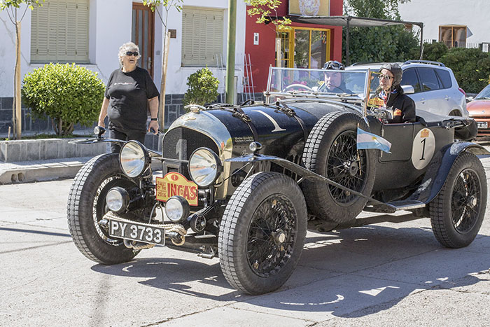The oldest car in the rally, a 1925 Bentley Super Sports